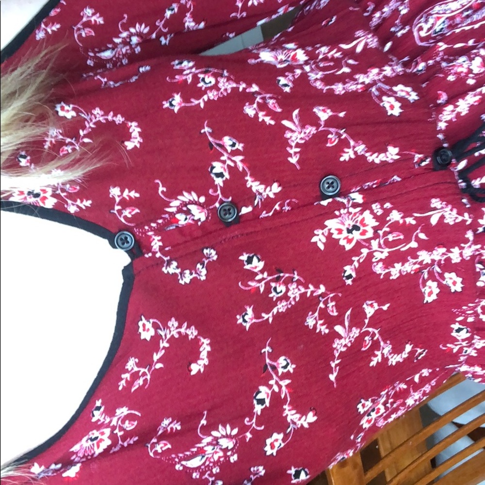 Mossimo • Floral Boho Open Shoulder Rayon Romper - Picture 8 of 11